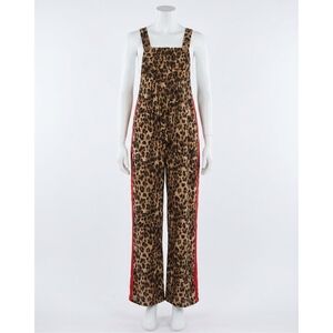 NEW ODDI overall jumpsuit with side stripe in leopard print